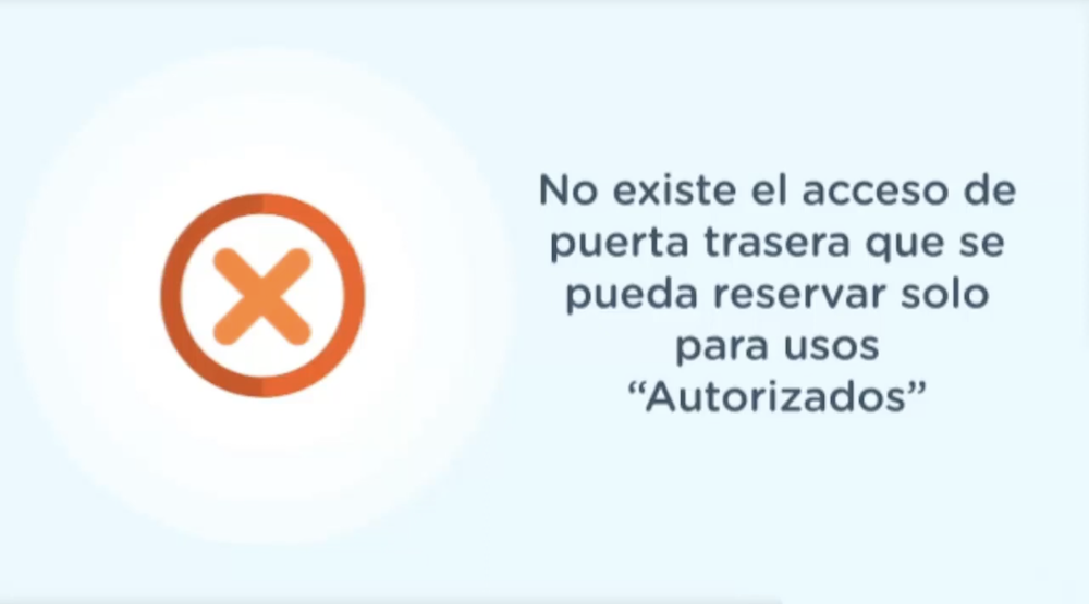 No existe el acceso de puerta trasera que se pueda reservar solo para usos "Autorizados"